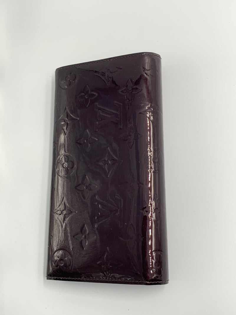 Sold-Louis Vuitton Vernis Purple Sarah Long Wallet