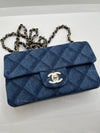 Sold-CHANEL Classic Denim Mini Rectangular Crossbody Flap Bag in Gold Hardware