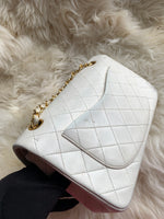 Sold-CHANEL Small Classic Double Flap Bag White (off-white) with Gold Hardware