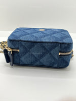 Sold-CHANEL Denim Blue Mini Camera Bag in Gold Hardware