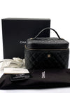 Sold-CHANEL Black Caviar Vanity Cosmetic Bag in Gold Hardware