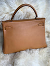 Sold-HERMES Vintage Kelly 32 Clemence Leather Gold Color GHW