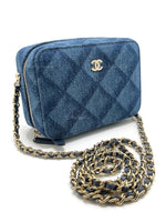 Sold-CHANEL Denim Blue Mini Camera Bag in Gold Hardware