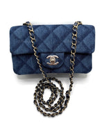 Sold-CHANEL Classic Denim Mini Rectangular Crossbody Flap Bag in Gold Hardware