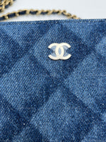 Sold-CHANEL Denim Blue Mini Camera Bag in Gold Hardware