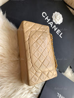 Sold-CHANEL Small Classic Double Flap Shoulder bag - Beige - Gold Hardware/Vintage