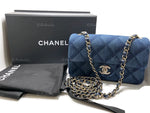 Sold-CHANEL Classic Denim Mini Rectangular Crossbody Flap Bag in Gold Hardware