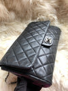 Sold-CHANEL Classic Quilted Flap Black Lambskin Shoulder Bag/Clutch