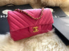 CHANEL Lambskin Chevron Mini Rectangular Pink with gold hardware