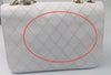 Sold-CHANEL Classic Vintage Lambskin Double Chain Flap Bag Small white/gold