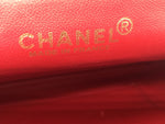 Sold-CHANEL Drill Perforated Frame bag red/beige