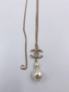 Sold-CHANEL CC Pearl/Rhinestones Necklace C236